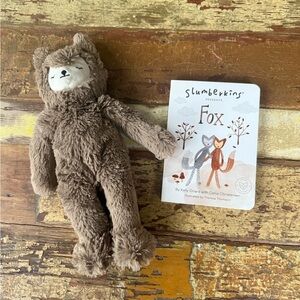 Slumberkins Woodland Fox Kin Plush Stuffed Animal Book Set Family Change 14”